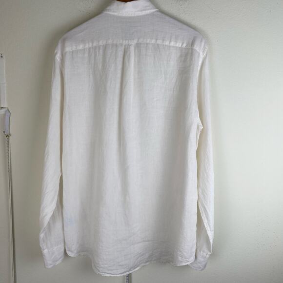 J.McLaughlin Gramercy Linen Button Down Shirt Men’s Size M White - Picture 8 of 13
